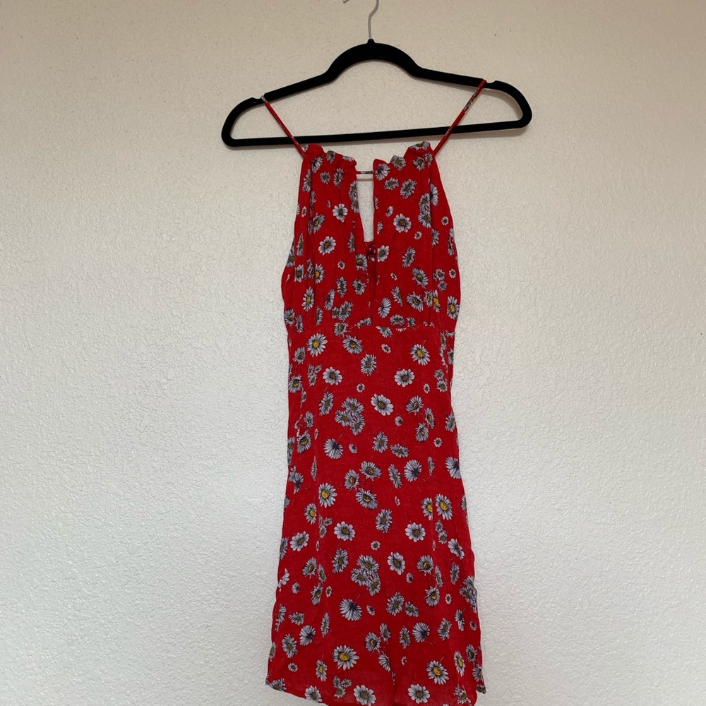 Red sunflower red dress